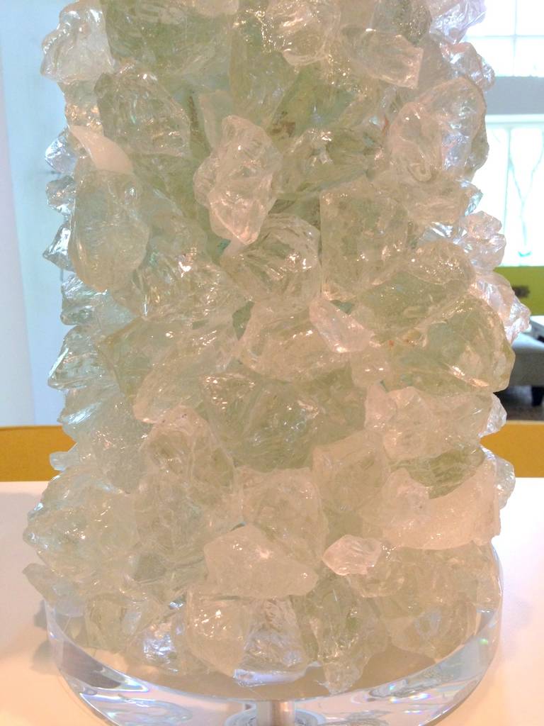 Pair of Rock Candy Lamps in Ice by Swank Lighting 2
