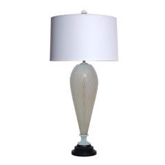 Vintage Murano Lamp in White Opaline