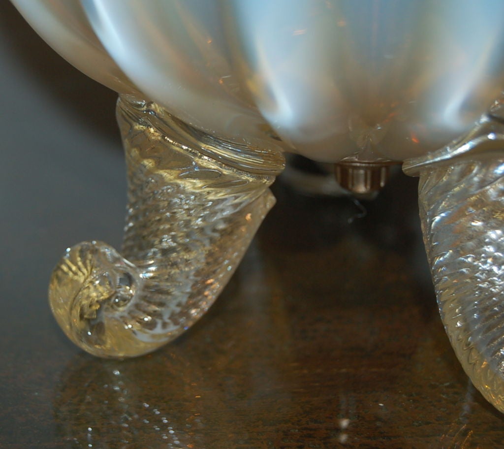 Vintage Soft Peach Opaline Murano Lamps by Archimide Seguso 3