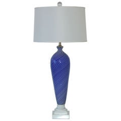 Vintage Pin Striped Murano Lamp by Dino Martens