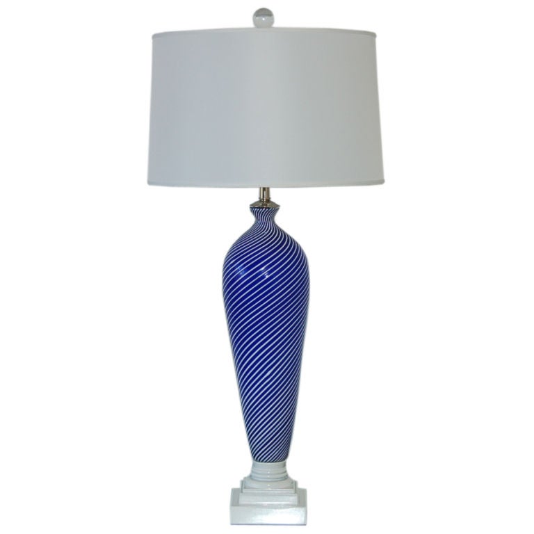 Vintage Pin Striped Murano Lamp by Dino Martens For Sale