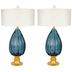 Pair of Massive Vintage Murano Lamps by Archimede Seguso for The Marbro Lamp Co