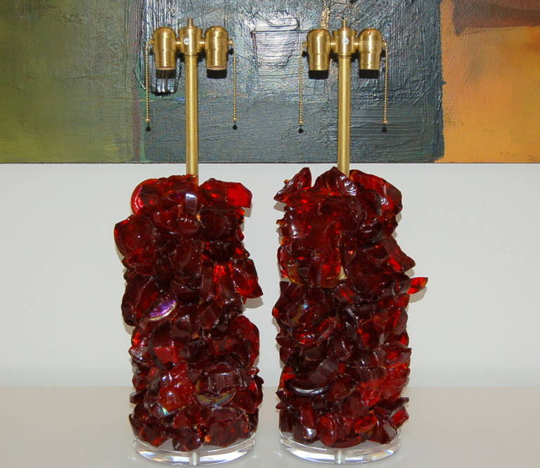 Red Rock Candy Recycled Glass Lamps