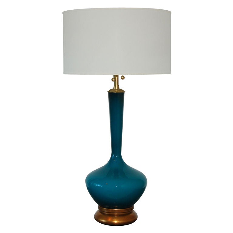 Vintage Hand Blown Swedish Glass Lamp - The Marbro Lamp Company
