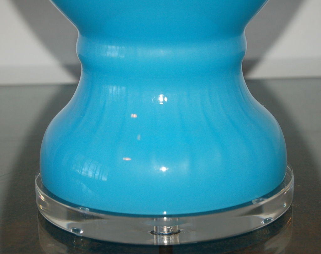 Italian Vintage Murano Glass Urn Lamp with Handles For Sale
