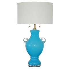 Vintage Murano Glass Urn Lamp with Handles 11