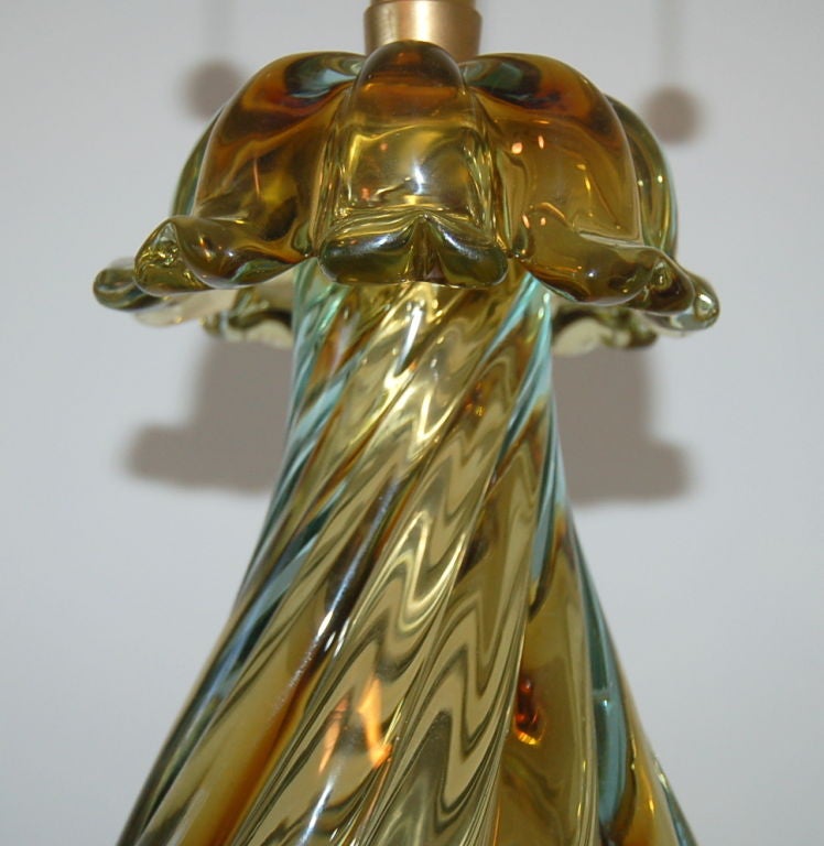 20th Century Gold Murano Table Lamps by Marbro For Sale