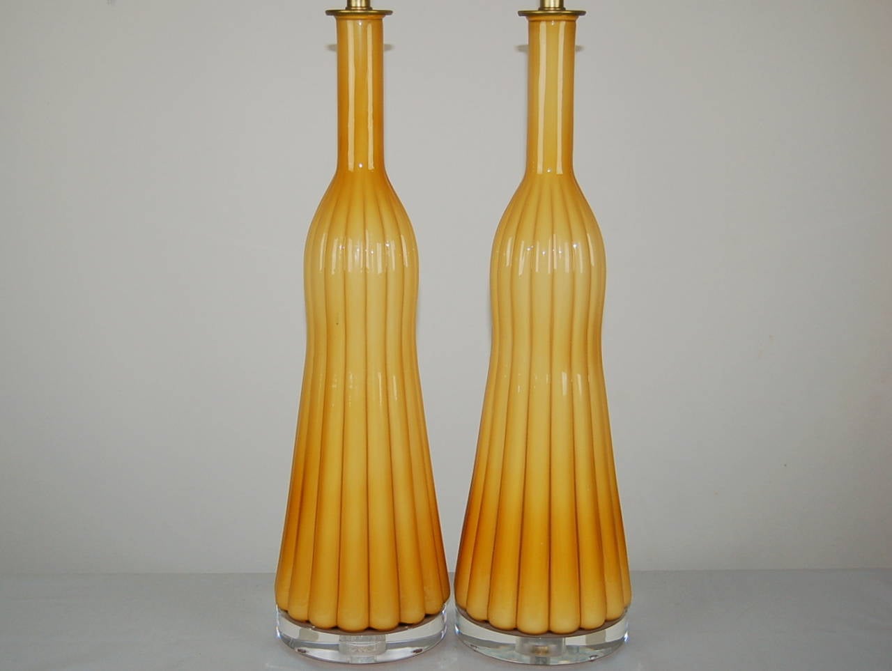 Italian Gold Murano Table Lamps  For Sale