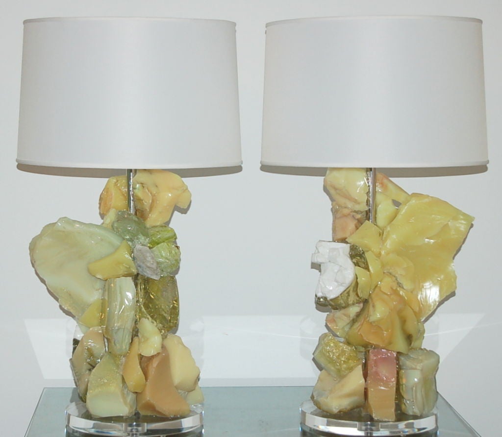 American Lemon  Rock Candy Lamps by Swank Lighting For Sale