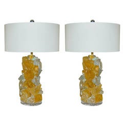 Yellow Rock Candy Lamps by Swank Lighting 