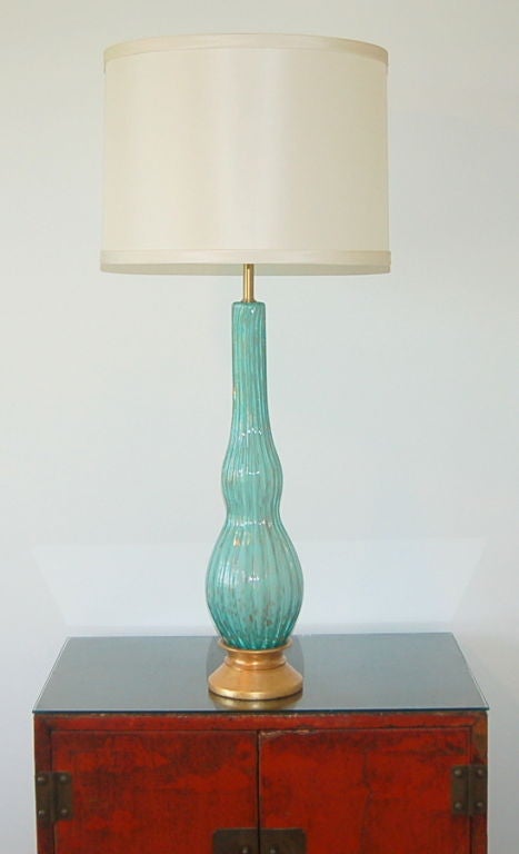 Aqua Murano Table Lamp by Marbro For Sale 3