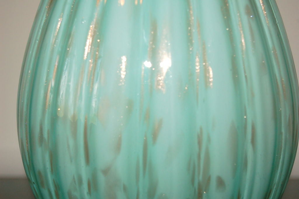 20th Century Aqua Murano Table Lamp by Marbro For Sale