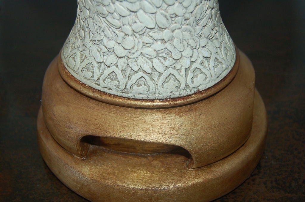 VIntage Carved Plaster Lamps with Asian Flavor 3