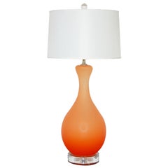 Vintage Murano Lamp in Orange Soda
