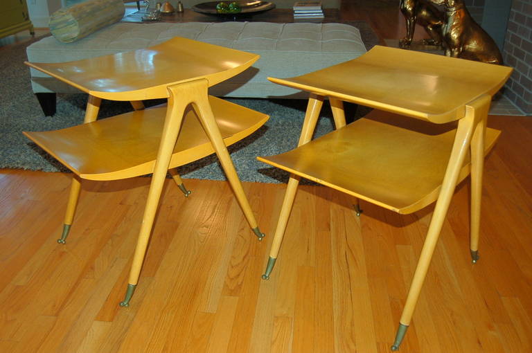 Pair of Vintage Italian Side Tables Attributed to Ico Parisi 1