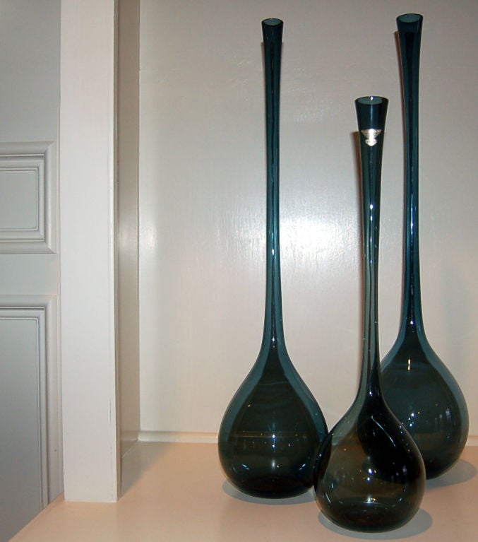 Set of Three Swedish Blown Glass Vases by Arthur Percy 2