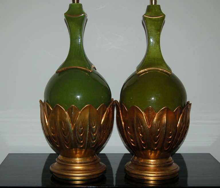 Mid-Century Modern Matched Pair of Vintage Artichoke Lamps by The Marbro Lamp Company For Sale