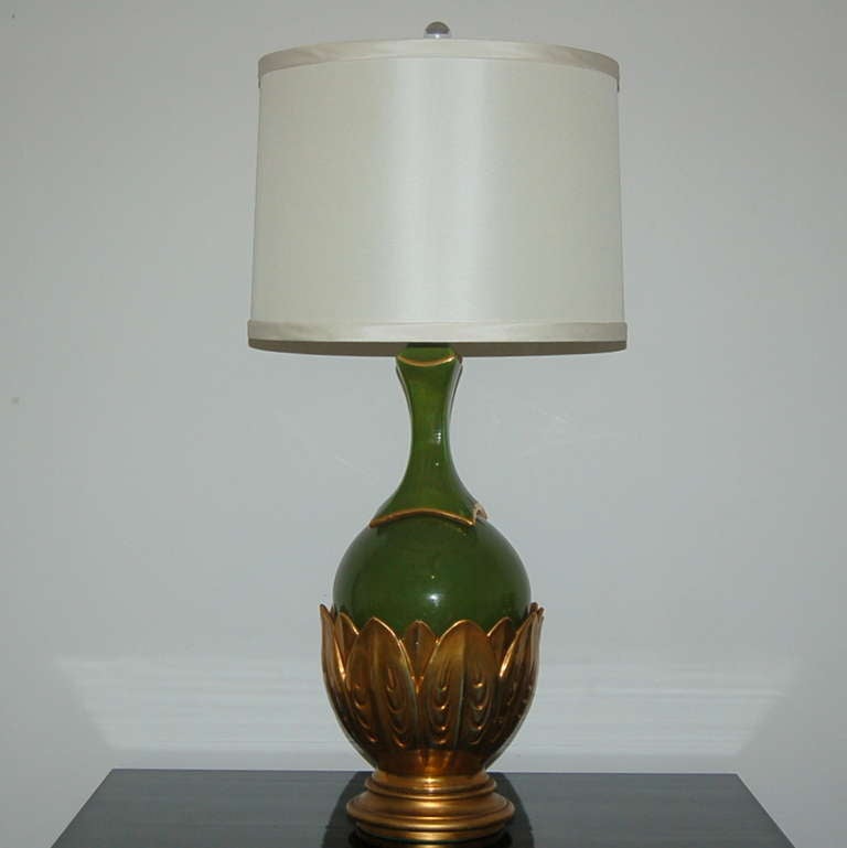 Italian Matched Pair of Vintage Artichoke Lamps by The Marbro Lamp Company For Sale