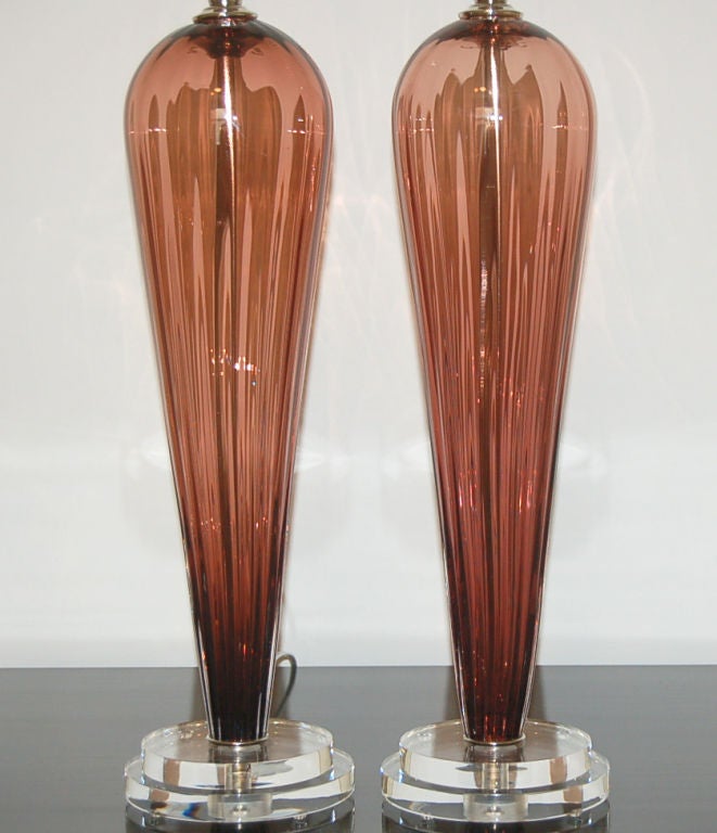 American Wine Handblown Glass Lamps by Joe Cariati For Sale