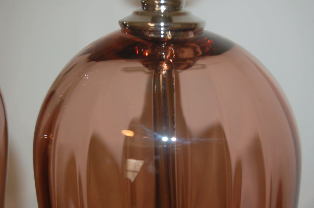 Blown Glass Wine Handblown Glass Lamps by Joe Cariati For Sale