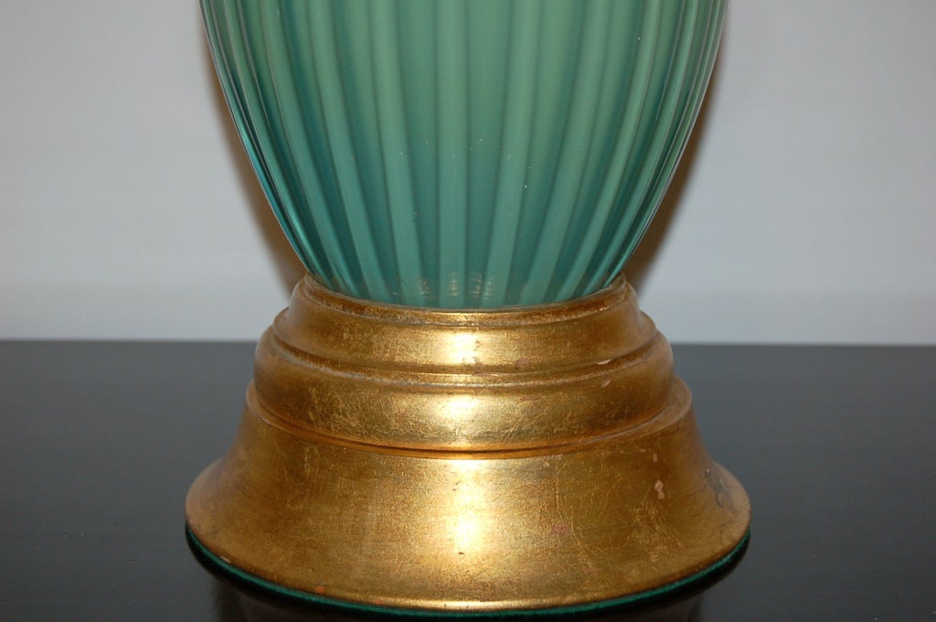 Single Vintage Murano Lamp in Jade Yellow Green In Excellent Condition For Sale In Little Rock, AR