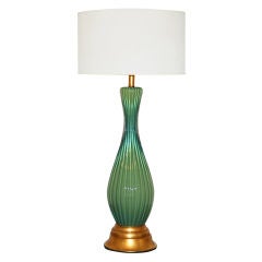 Single Vintage Murano Lamp in Jade Yellow Green