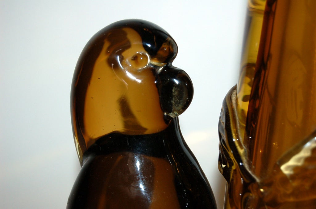 The Marbro Lamp Company - Vintage Murano Lamps of Amber Lovebirds 1