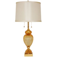 Marbro Company Vintage Murano Lamps in Golden Champagne
