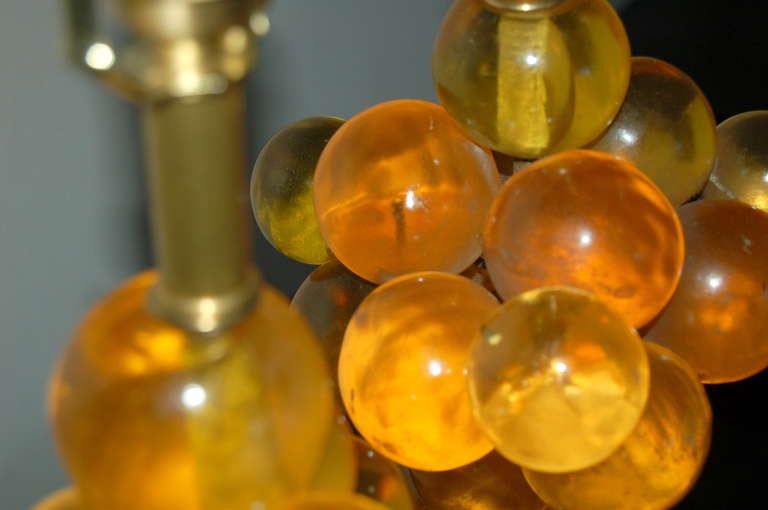 Pair of Vintage Resin Bubble Lamps by Silvano Pantani, 1966, in Butterscotch For Sale 2