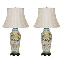 Vintage Hand Painted Porcelain Lamps by Marbro