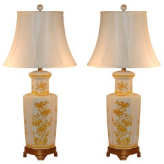 Pair of Vintage Imari Porcelain Lamps by The Marbro Lamp Company