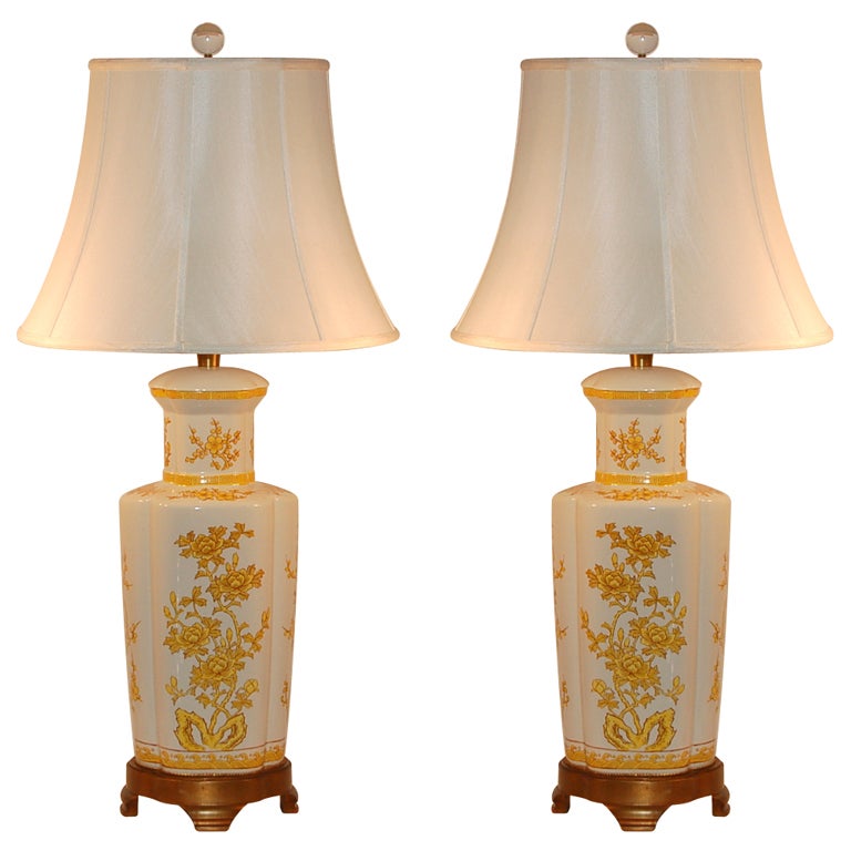 Pair of Vintage Imari Porcelain Lamps by The Marbro Lamp Company