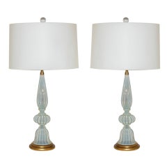Vintage White Opaline Murano Lamps by Marbro 2