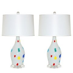 Dino Martens - Pair of Vintage Murano Patchwork Lamps 