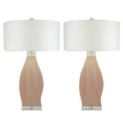 Pair of Vintage Acrylic Lamps by Paolo Gucci