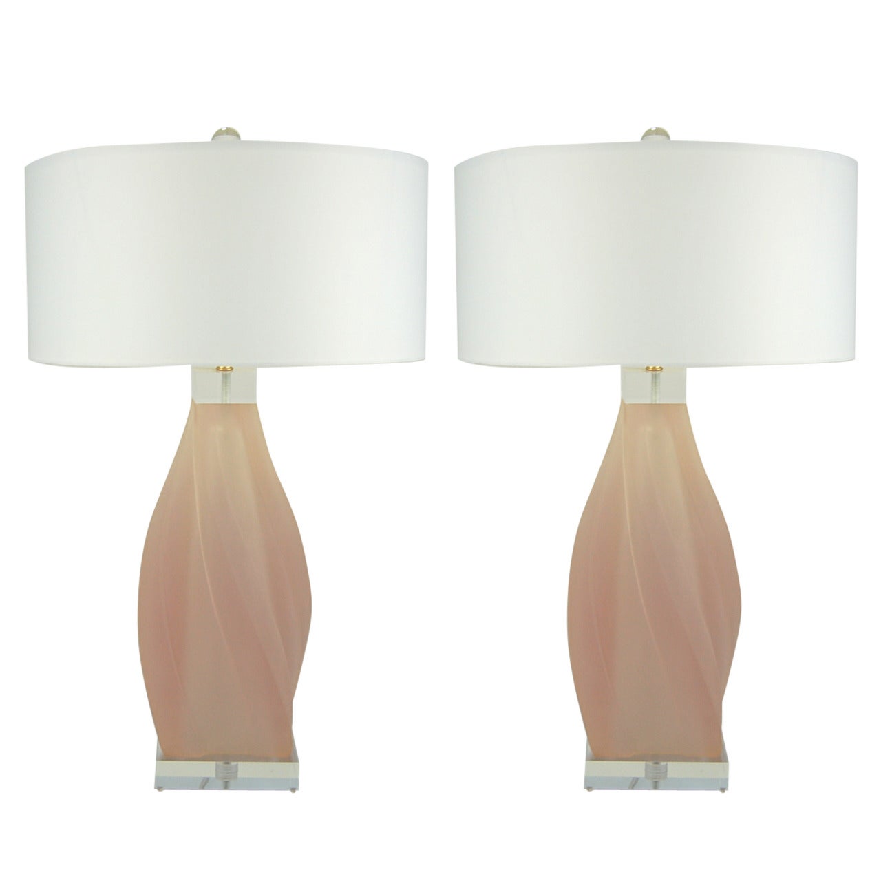 Pair of Vintage Acrylic Lamps by Paolo Gucci For Sale