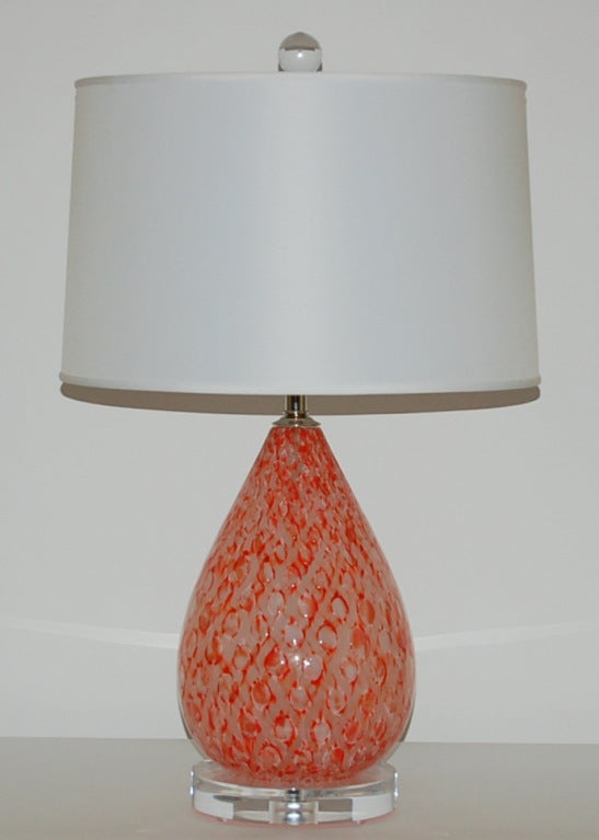 Orange Murano Table Lamps by Ferro