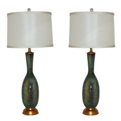 Matched Pair of Vintage Italian Porcelain Lamps by Marbro Lamp Company 11