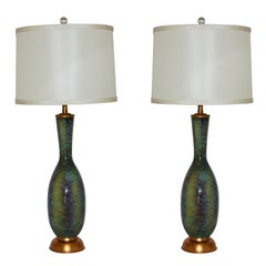 Matched Pair of Vintage Italian Porcelain Lamps by Marbro Lamp Company
