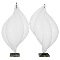 Rougier - Vintage Conch Shell Acrylic Table Lamps