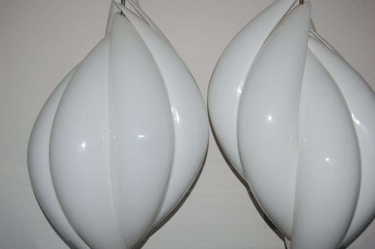 Mid-Century Modern Rougier - Vintage Conch Shell Acrylic Table Lamps
