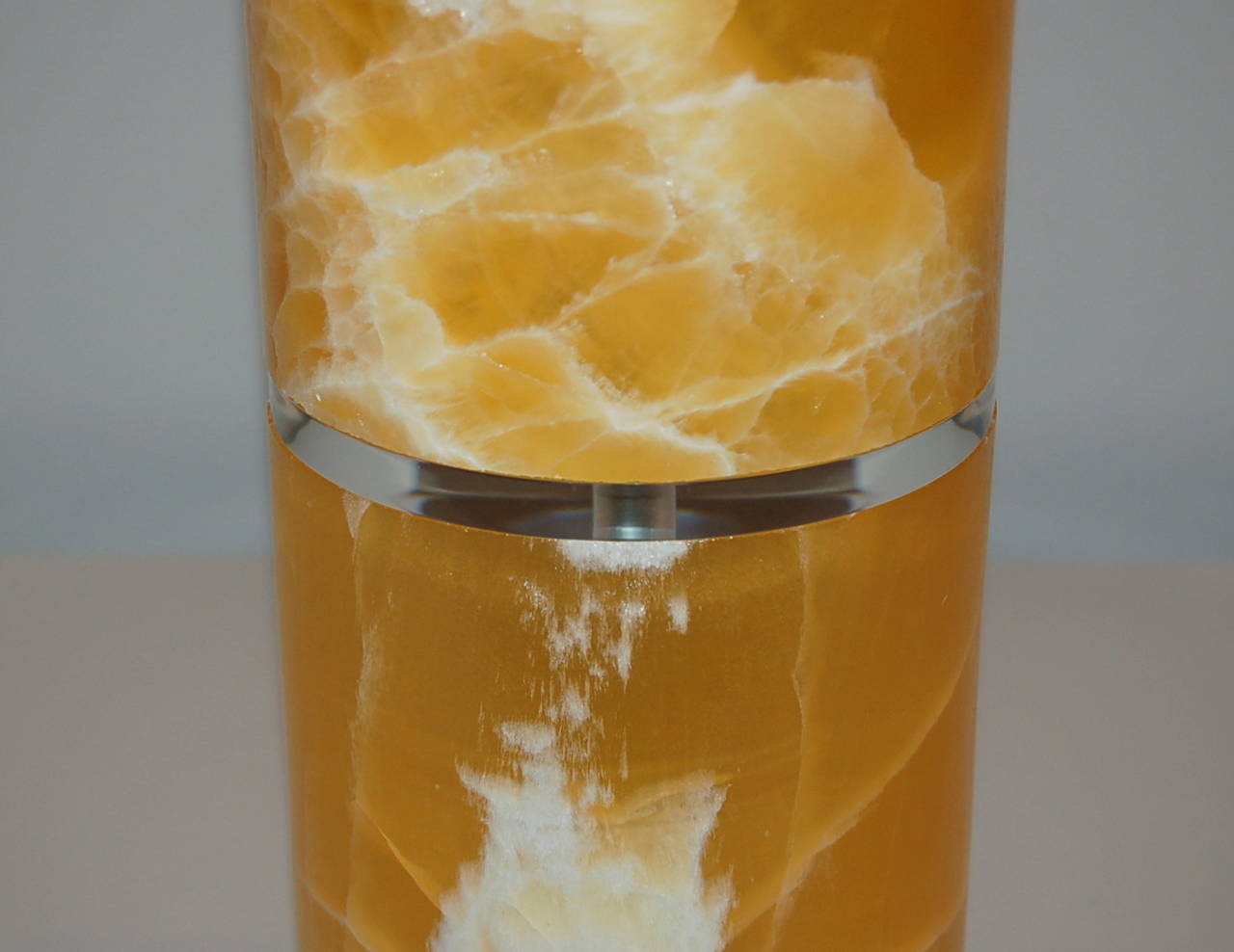 Orange Calcite Table Lamps by Swank Lighting For Sale 2