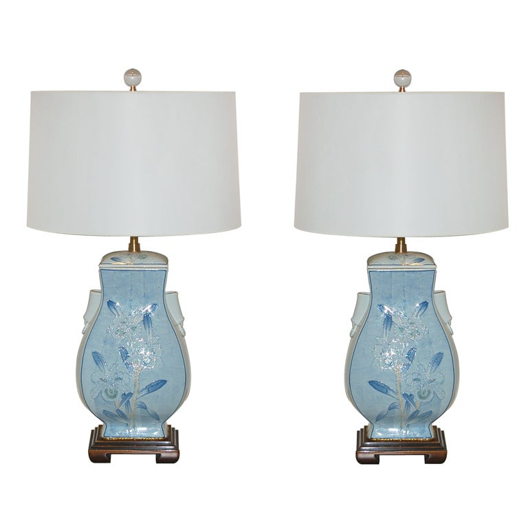 Pair of Vintage Pottery Lamps by The Marbro Lamp Company For Sale