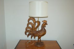 Gigantic Metal Rooster Table Lamp by The Marbro Lamp Company