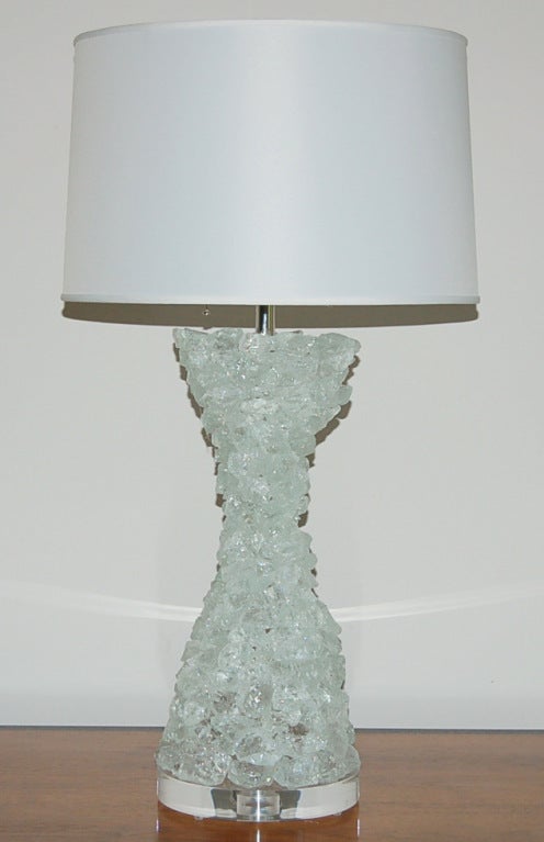 Pair of Ice Rock Candy Lamps by Swank Lighting