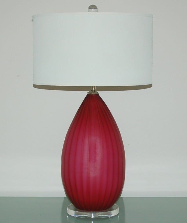lucite raspberry lamp