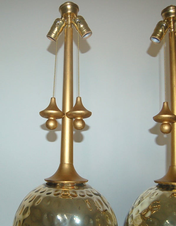 20th Century Pair of Vintage Mercury Glass Lamps in Champagne For Sale