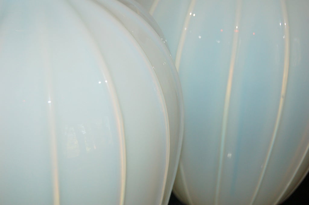 The Marbro Lamp Company - Vintage White Opaline Murano Lamps For Sale 1