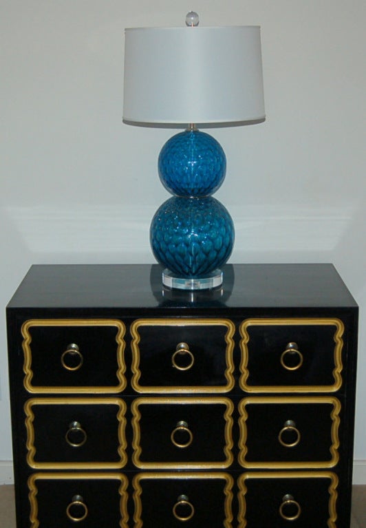 Pair of Vintage Murano Stacked Ball Lamps 4
