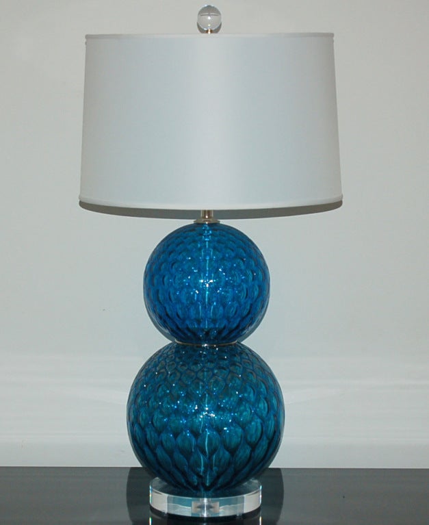 Italian Pair of Vintage Murano Stacked Ball Lamps